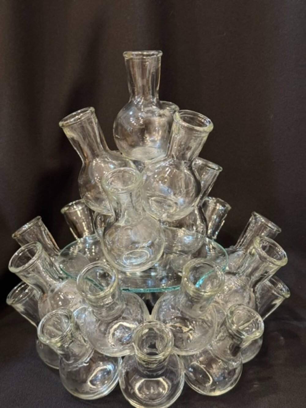 Vintage Mid-Century Stacked Glass Cluster Bud Vase Propagation Station